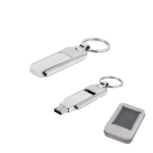 4 GB Rotating Cover Metal Keychain USB Memory