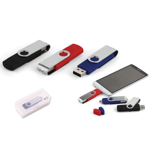 Memorie USB cu capac pivotant de 16 GB (OTG activat)