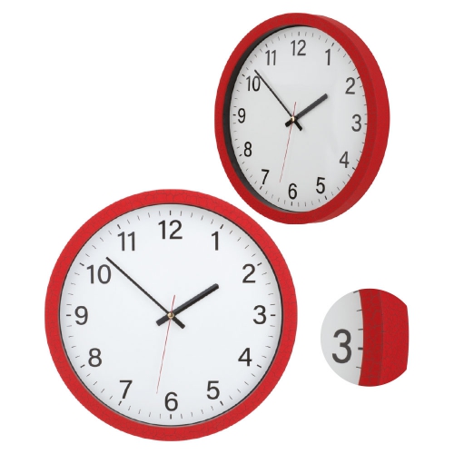 Red Crack Patterned Plastic Wall Clock