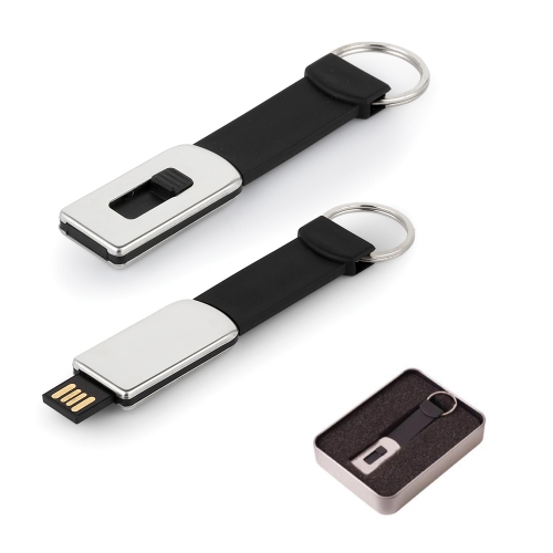 8 GB Leather Metal Keychain USB Memory