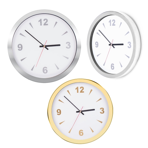 Curved Chrome Frame Wall Clock