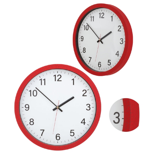 Red Crack Patterned Plastic Wall Clock