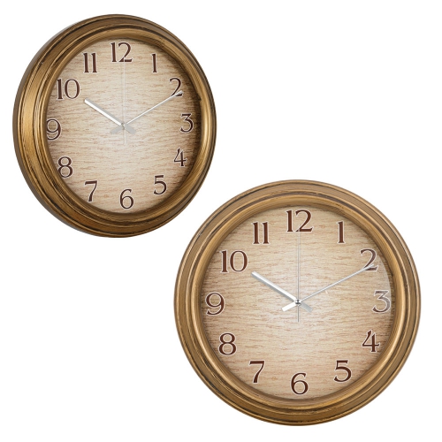 Wood Patterned Plastic Wall Clock